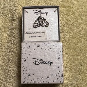 Disney Silver and CZ  Enchanted Carriage Pendant